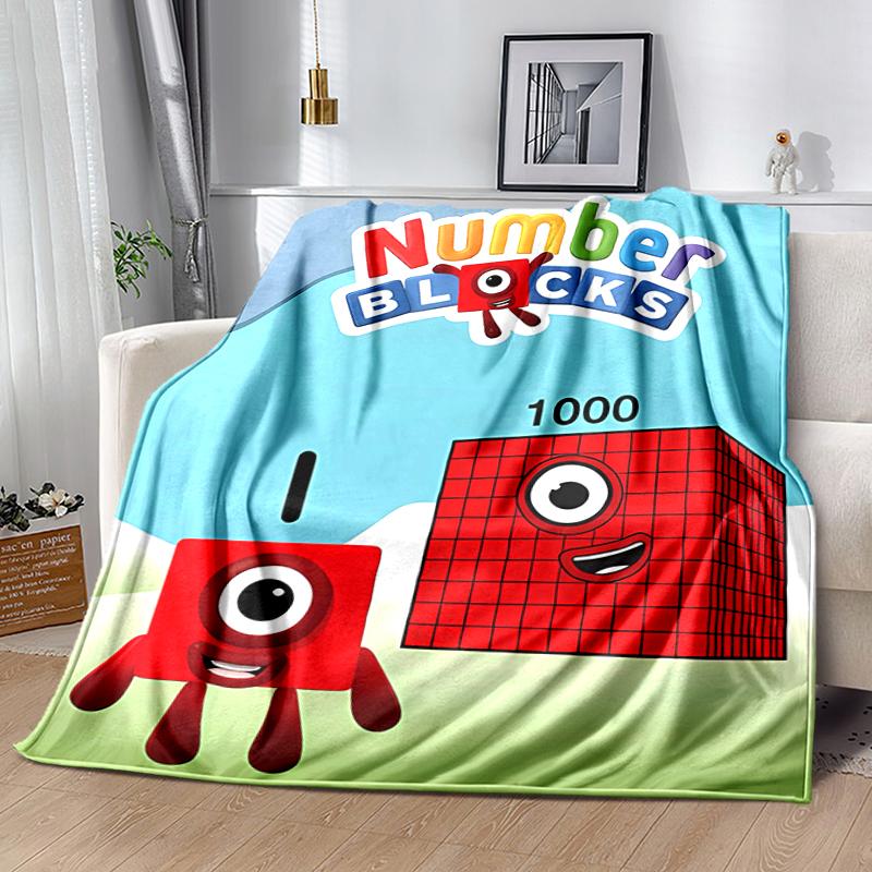 1pc Blanket Numberblocks7 Print Design, Lightweight Blanket for Sofa, Bed- Soft &Warm, Gift for All Seasons like Christmas, Halloween