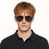 Prada Série Polarisée Excellence Lunettes de Soleil Gentleman Style Aviateur Lunettes de Soleil Homme SPS-54T-1AB-5Z1