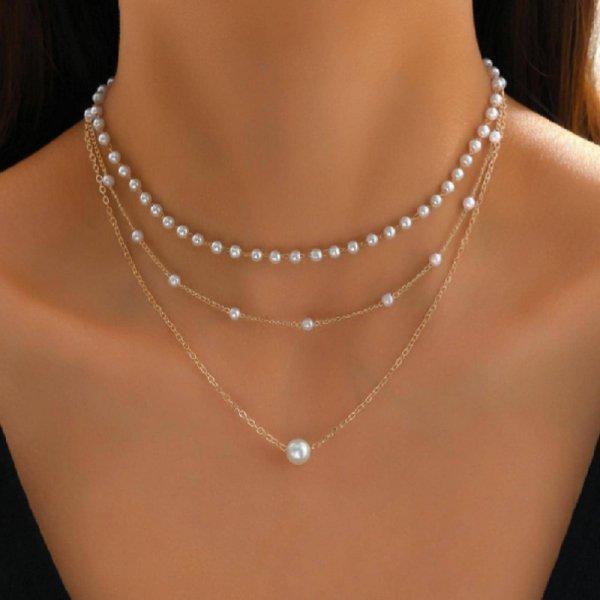 

Boho Fashion Y2K Colorful Glass Pearl Long Y-Shaped Necklace Metal Collarbone Chain Holiday Travel Party Body Jewelry Accessory