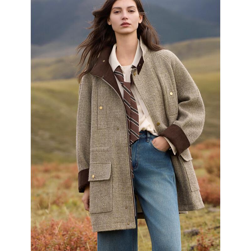 ELLE French Style Merino Wool Cropped Jacket M