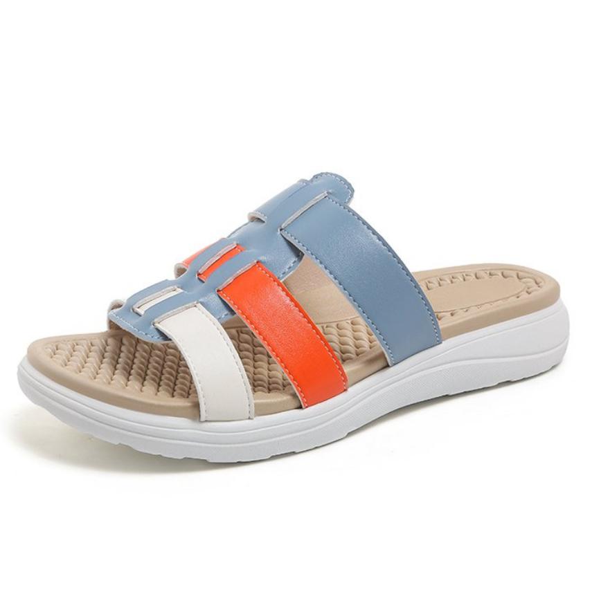 Fashion 2025 Summer Women's slippers Orthopedic Open Toe flip-flops Vintage Anti-slip Leather Casual Female Shoes pantuflas mujer slides