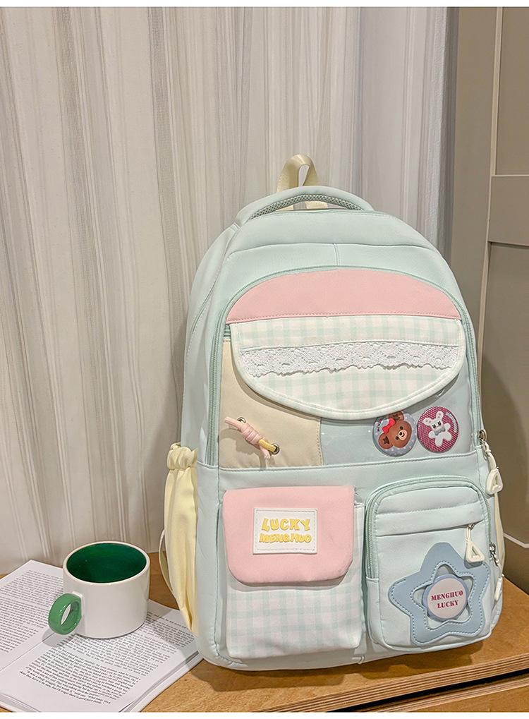Kawai Large Capacity Backpack for Women Versatile for High School College Students Backpack Instagram Style Backpack Trend