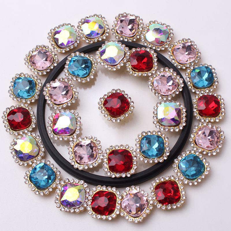 Premium 10x10 mm Square Claw Rhinestones for DIY Jewelry, Bows, and Hair Accessories - 40-200 Pieces