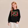 Kids' Fashion Loose-Fit Casual Long-Sleeve Christmas Print Oversized Crewneck Sweatshirt