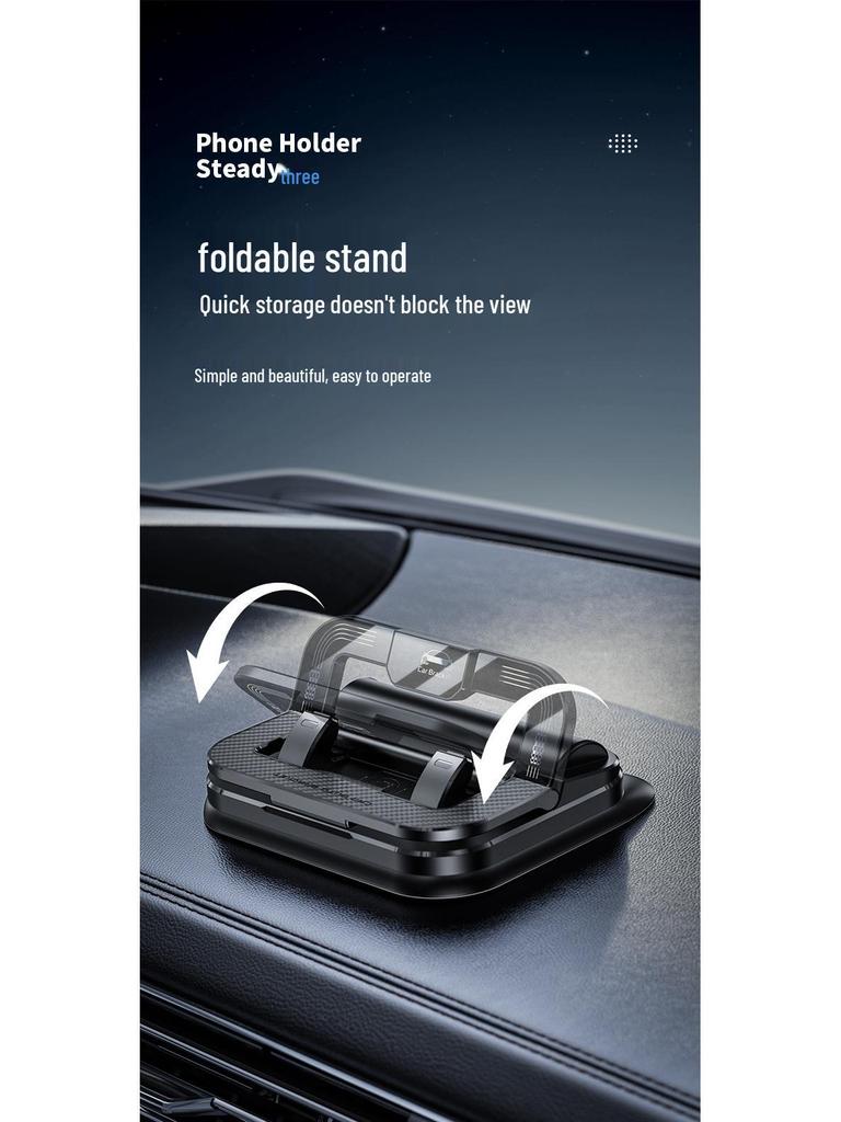 Doppelfunktion: Drehbarer Armaturenbrett-Handyhalter & Kennzeichenhalter - Anti-Shake Universelle Navigation