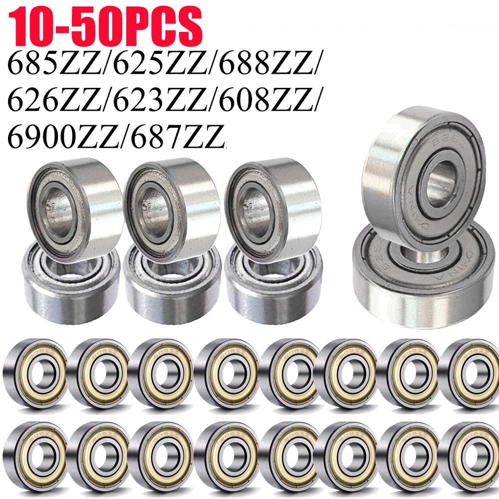 10-50pcs Ball Bearings Deep Groove Miniature Bearings For Skateboard Scooter 3D Printers Bearings 623ZZ 608ZZ 6900ZZ 687ZZ