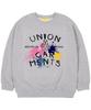 UNION GARMENTS [Fleece-Lined] Painted Oversized Sweatshirt Gray