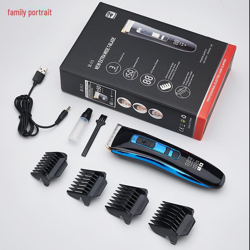 Tondeuse à cheveux électrique USB portable avec double chargeur et écran LCD pour usage domestique