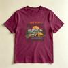 Camping Lover Gift TShirt Retro Mountain Sunset Tent Camp Print Short Sleeve Top Outdoor Adventure Nature Casual Tee