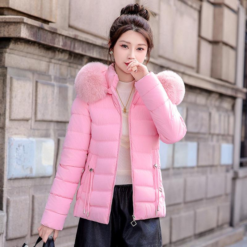 Winter New Cotton-padded Clothes Women's Korean Version Slim-fitting Women's Cotton-padded Clothes Short Fur-collared Cotton-padded Clothes Women's