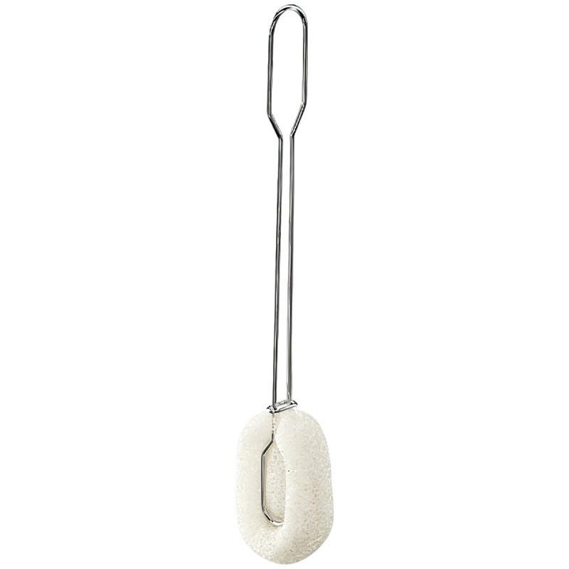 Long-handled Stainless Steel Cup Brush - Sponge Cleaning Brush for Tea Stains & Milk Bottles