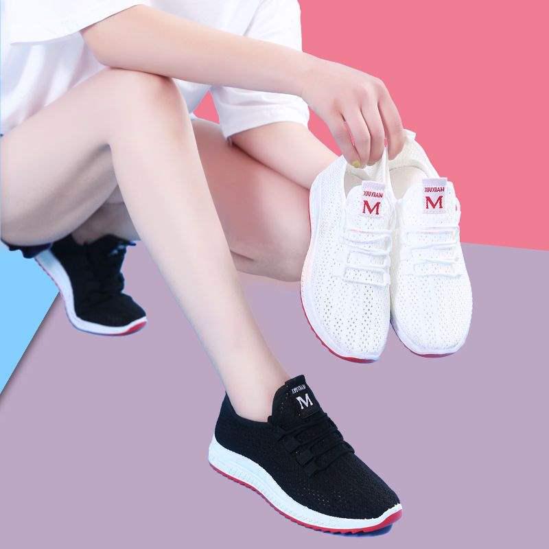 BOGO Spring & Autumn Women's Korean Style Versatile White Sneakers with Thick Soles