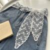 White Sweet Lace Belt Flowers Embroidery Bow Tie Bohemian Waist Chain Waist Decoration Sweet Scarf Body Decor Accessories