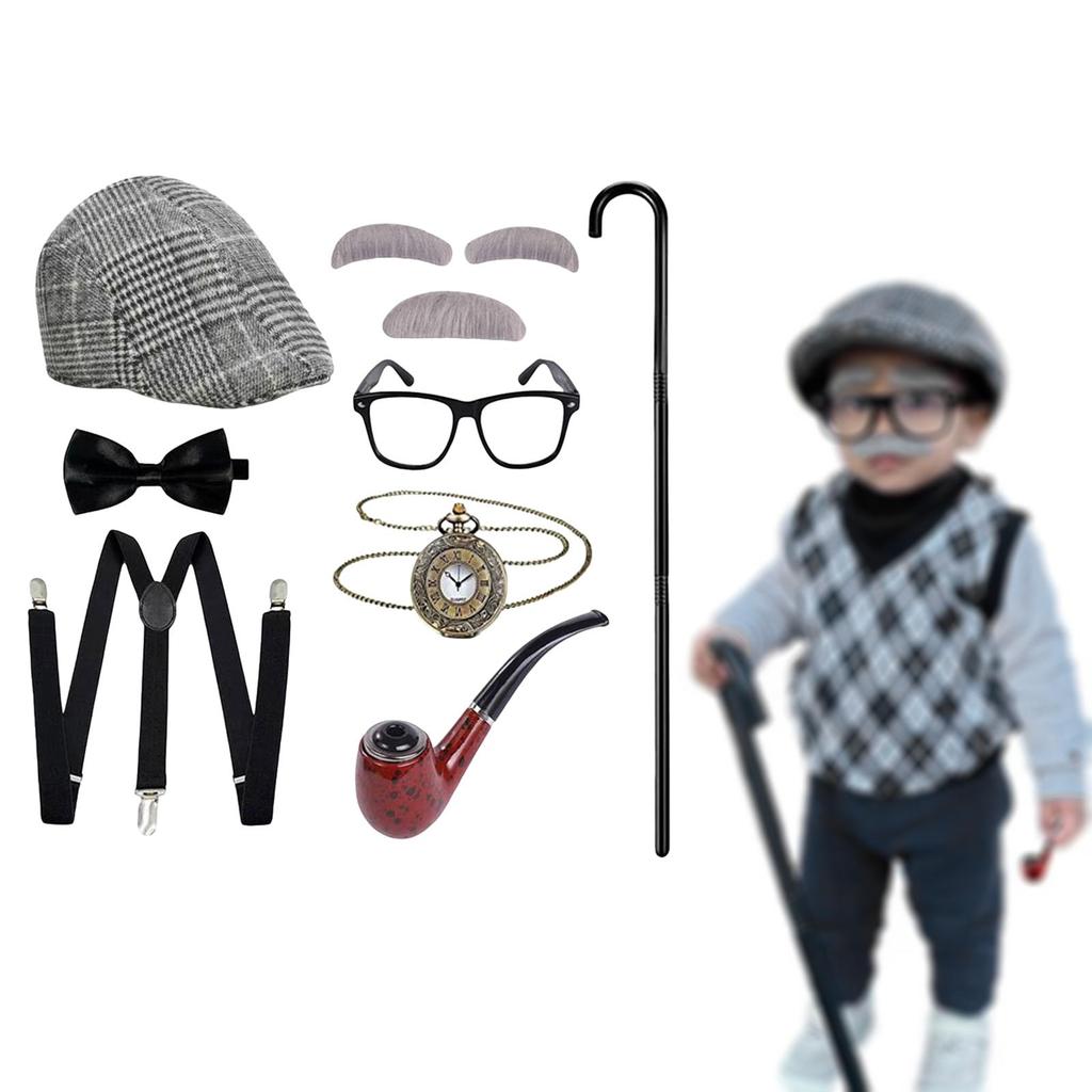 Old Man Costume Accessories Set for Events Themed Parties 100 Days of School