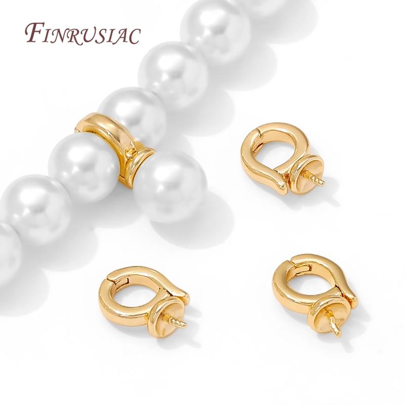 18K Gold Plated Bails with Pearl Mounting Accessories,Pendant Holder,Metal Bails Connectors For Jewelry,DIY Necklace Making