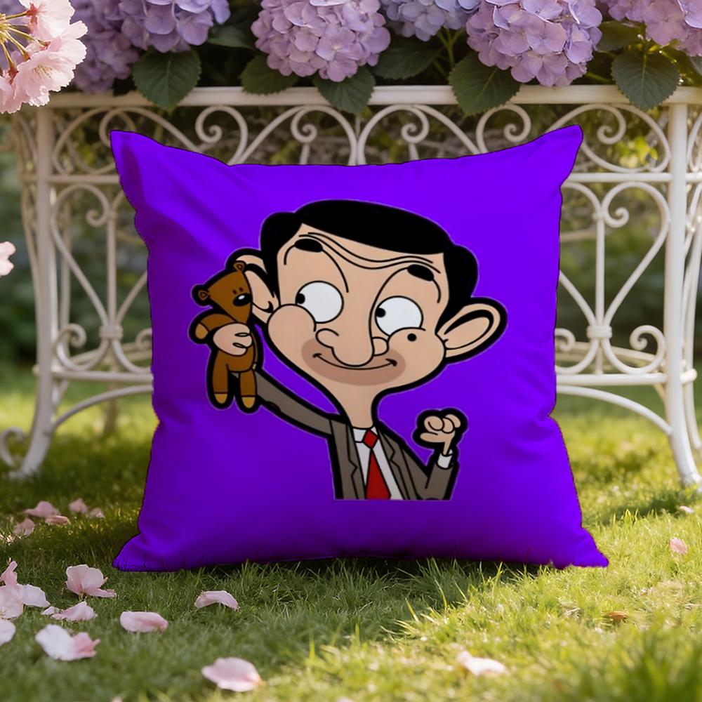 Mr. B-Bean Cartoon Cushion Cover Home & Car Dual-Scene Pillow Cover: Reversible For Premium Comfort