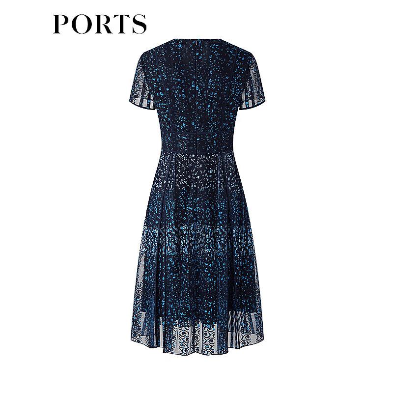 

PORTS Women s Indigo Print Short Sleeve Midi Dress LM8D220MLP025 S