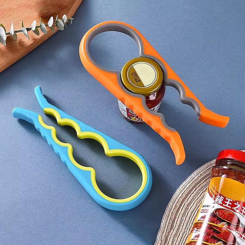1 Bottle Opener, Screw Cap Opener, Multi-Functional 4-In-1 Can Opener, Can Clamp, Lid Opener, Jar Opener, Bottle Cap Opener
