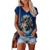 Vrouwen T-shirt Lone Wolf Grafisch 3D Geprint Y2k Mode Elegantie Vintage Korte Mouw Elegant Casual Comfortabel Polyester