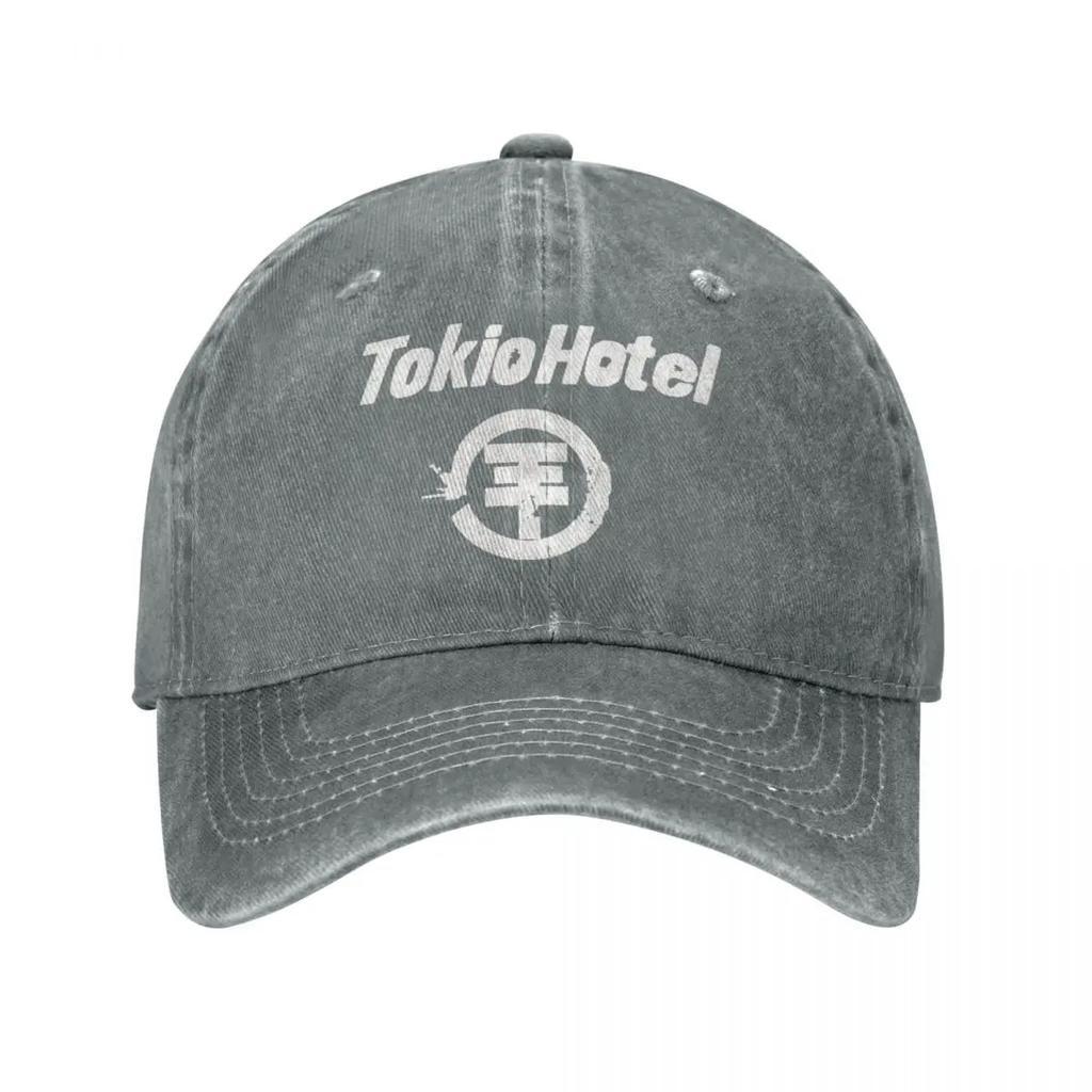 Genres Rock Tokio Hotel Unisex Baseball Cap Logo Distressed Denim Caps Hat Vintage Outdoor Summer Headwear