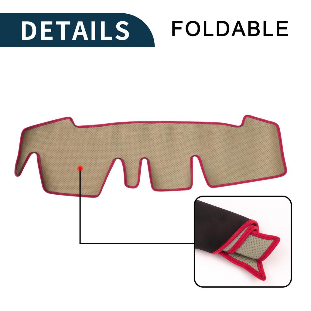 TUCKBOLD Dashboard Mat for Honda Car Dashboard Protective Interior Sun Flannel Black with Red Set N-ONE JG3/JG4, Cover, Mat, Accessories, Protection,