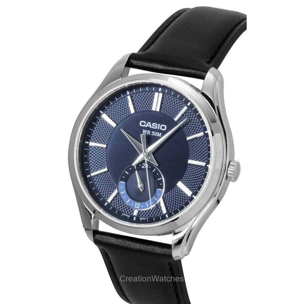 Casio Analog Leather Strap Blue Dial Quartz MTP-B315L-2AV Men's Watch