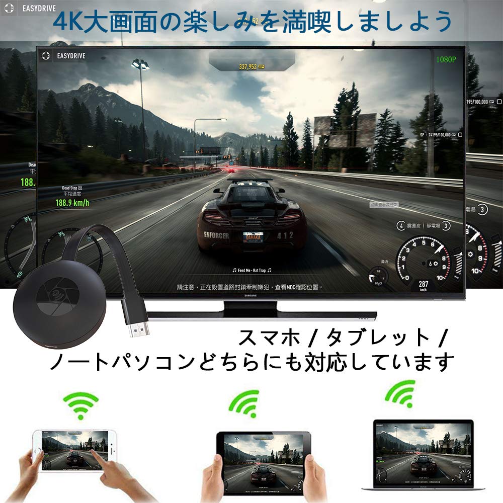 Mirroring Wireless HDMI Mirror Cast 4K Screen Supports and 5G Networks Connect to Phone Android Smartphone Anycast Display from Mobile Phone to TV