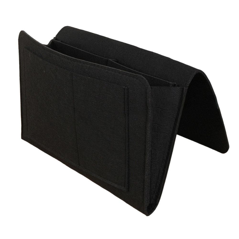 Large Capacity Felt Storage Bag Anti-slip with Pocket Bedside Hanging Bag Remote Holder