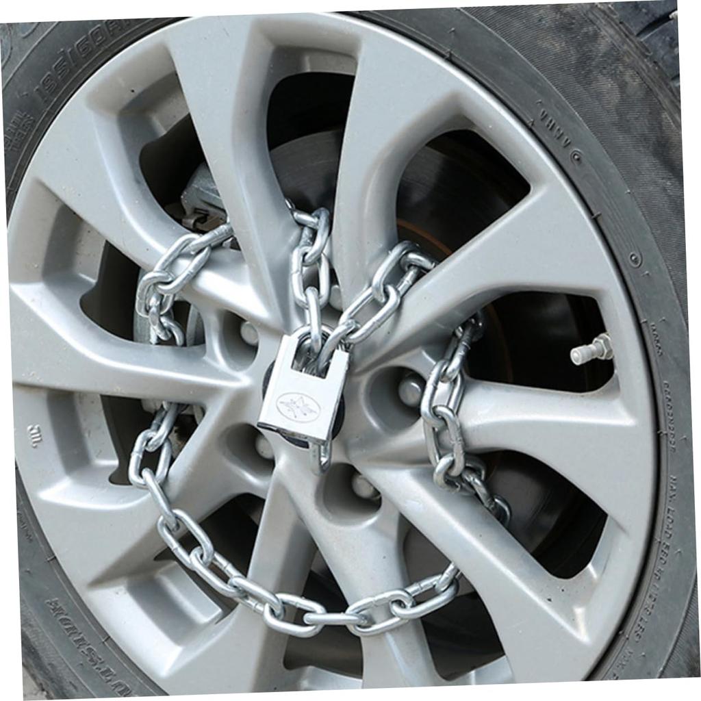 LIOOBO Heavy Duty Chain Padlock Bike Lock Bicycle Lock Security Lock Chain Lock Silver