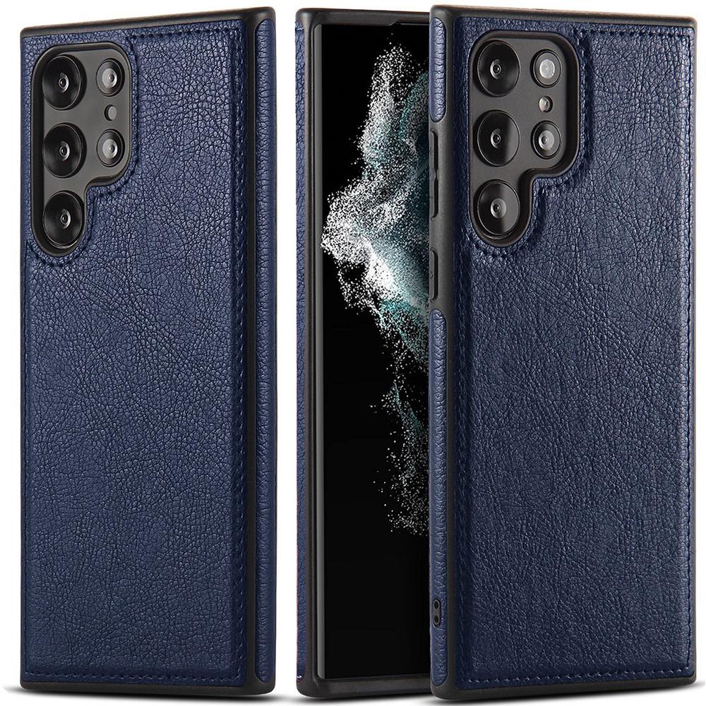 Für Samsung Galaxy S23 Ultra S23 Plus S22 Ultra Plus Handyhülle Stoßfest Matt Luxus Leder Liniennähte TPU Hülle