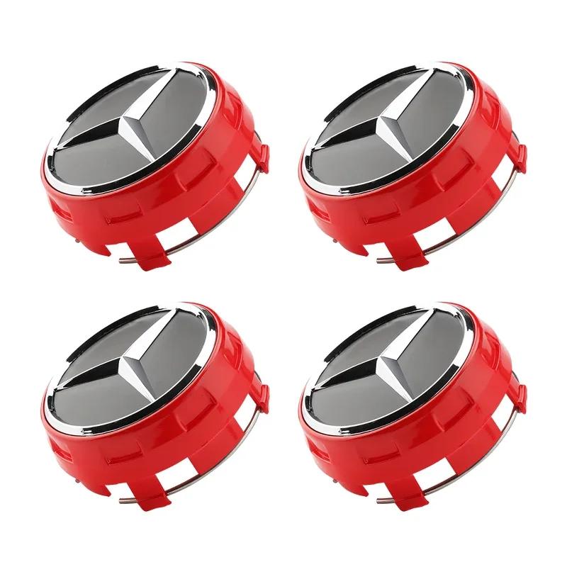 4 Stück/Los 75mm A0004000900 Auto Radnabenkappe Emblem Abzeichen Logo für Mercedes Benz AMG C43 C63 E43 E53 E63 W205 W213 Zubehör