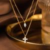 Modeschmuck 925 Sterling Silber Kreuz Tropfen Anhänger Stern Diamant Quaste Kette Vergoldete Halsketten für Damen