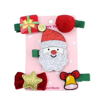 5pcs Christmas Hair Clip Hairpin Baby Girls Children Headdress Duckbill Clip Barrettes - Style 3