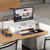 PC Screen Riser Desk Computer Monitor Stand 60-116 Cm with 2 Drawers, Adjustable Length and Angle