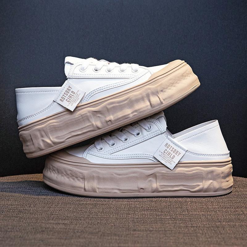 

Маленькие белые туфли с растворяющейся кожей. Женские весенние универсальные повседневные кроссовки в популярном стиле с толстой подошвой. Женская обувь цвета Super Fire Biscuit с увеличенной подошвой. 40