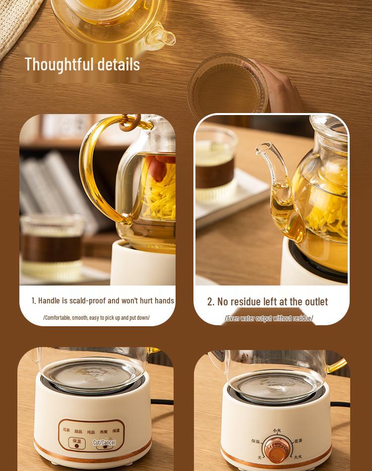 All-Glass Smart Touch Electric Tea Brewing Pot and Stewing Cup Gift Set