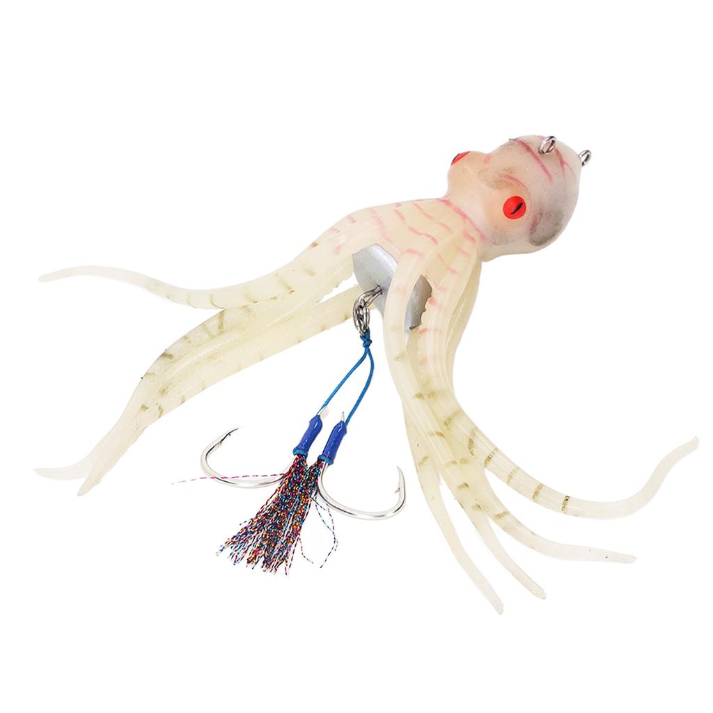 Octopus Simulation Fishing Rigs Luminous Skirt Trolling Fishing Lure Bait Rigs with Trapping Ink for Freshwater Seawater