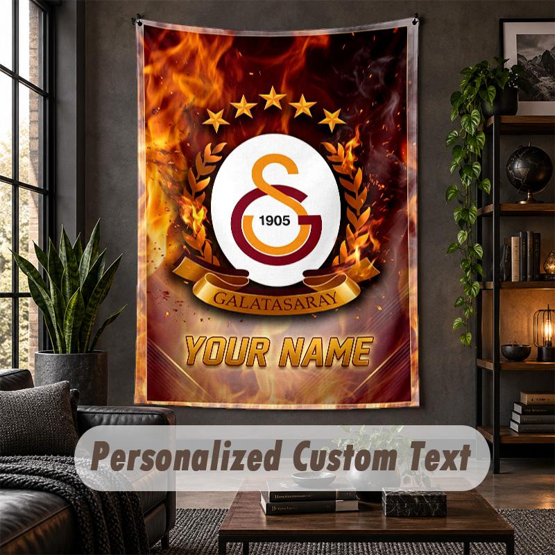 Wall Tapestry Galatasaray FC Print Custom Name Text Wall Hanging Home Decor