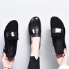 Loafers 2025 spring and summer new mango head square buckle comfortable single shoes black first layer cowhide two wear women's bean shoes