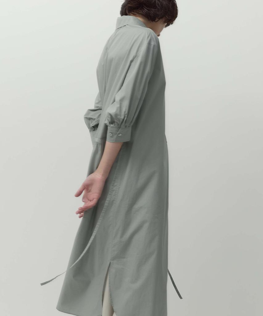Leopeusaideuhwaiteulabel Natural Half Shirt Dress Dusty Blue