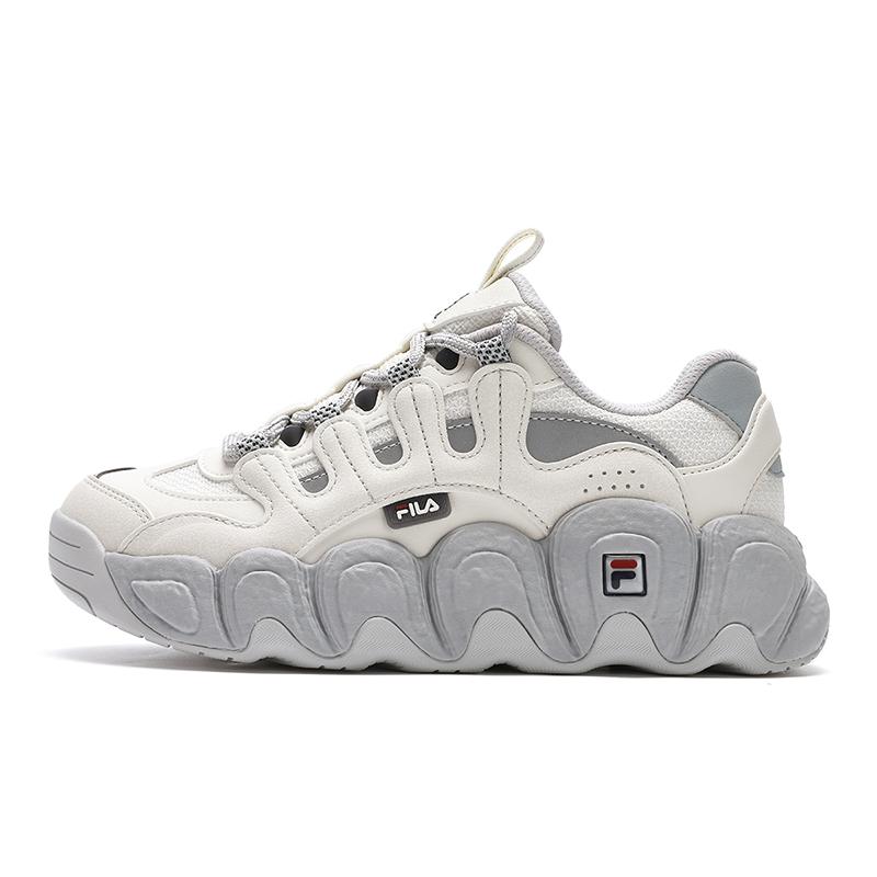 FILA Croissant Comfortable Fashion Durable Low-Top Running Shoes Women sneaker White Gray F12W441102FWA