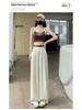 Petite Yamamoto Wide-Leg Pants for Women, High-Waisted Cotton Linen, Drapey Slimming Style, Perfect for Spring/Autumn, Suited for 145cm Height.