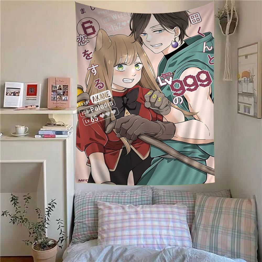 Anime My Love Story With Yamadakun At Lv999 Cartoon Tapestry Home Decoration hippie bohemian decoration divination Home Decor