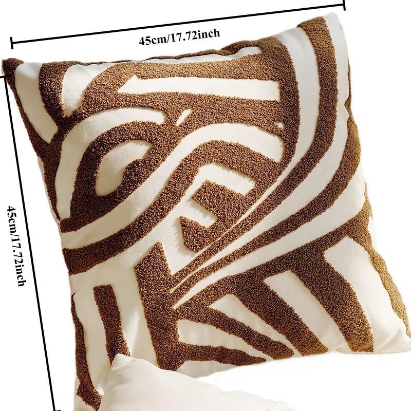 

1 шт. Подушка в стиле ретро, диванная подушка, коричневая поясничная подушка, подушка с наполнителем, холст, гостиная, диван, современный и простой домашний декор 45x45cm