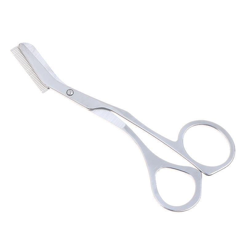 1 st Ögonbrynstrimmer med kammar Ögonbrynstrimmerkit Rostfritt stål Grooming Ögonbrynsformande saxverktyg