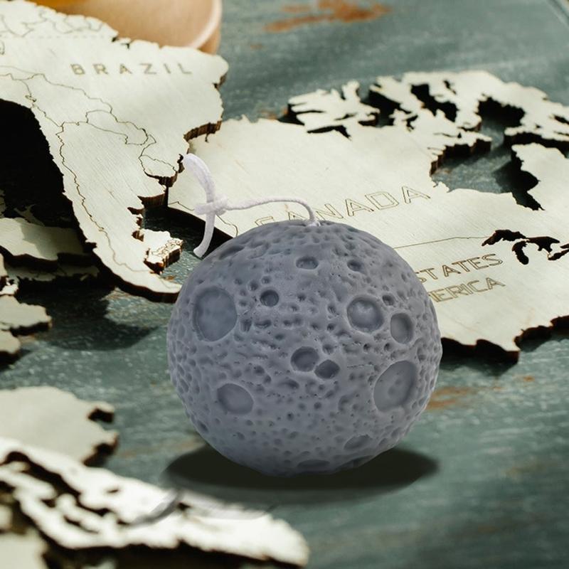 Candle Silicone Mould 3D Moon/Earth Shaped Epoxy Resin Mold for DIY Candle Making Handmade Crafts Home Decoration