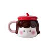 Cute Girl Ceramic Cup High Looking Mug Birthday Gift Souvenir Creative Cup with Lid Coffee Cup