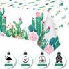 Breling 3 Pieces Watercolor Cactus Tablecloth Plastic Waterproof Table Cover for Birthday Party Decorations Kitchen Dining Room Party Supply, 108 x