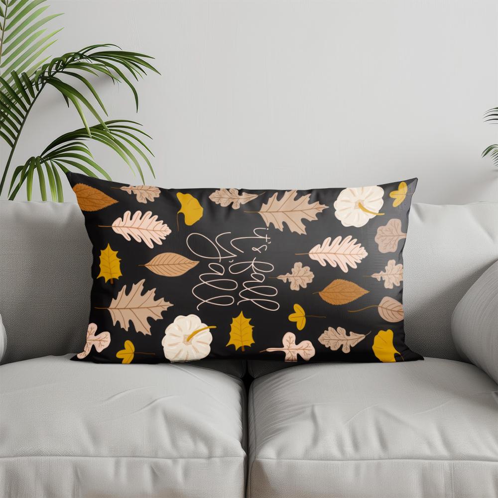 Home Decor Autumn Maple Leaf Pattern Pillow Suitable For Sofa Bedroom Car Pillow Cover Cushion Rectangular Back Cushion