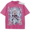 Unisex Washed Black Vintage T  Shirt One Piece Luffy th Gear Lightning Smoke High  Quality Fabric for Home Leisure Travel